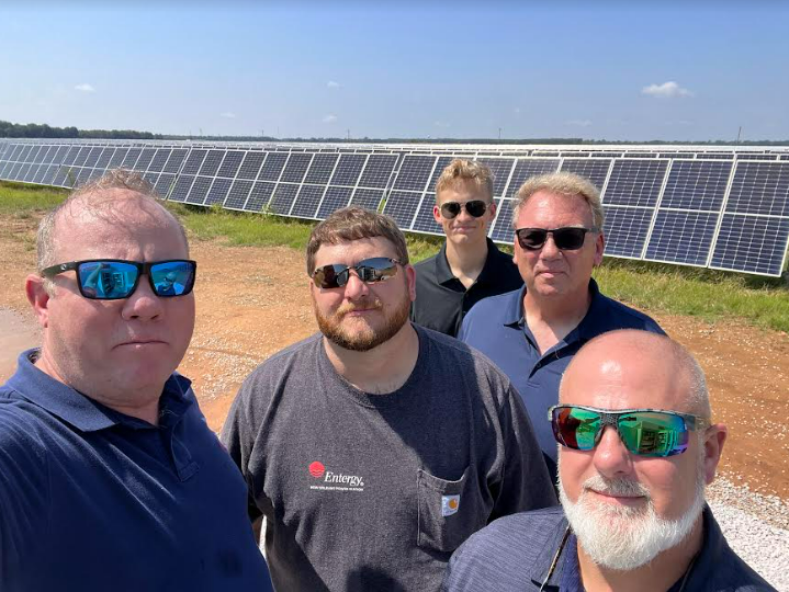 Entergy and Power Intelligence staff inspect 100MW solar farm
